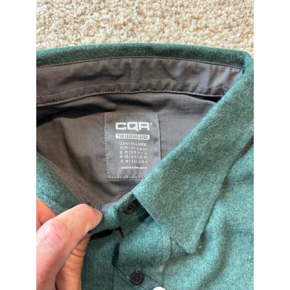 CQR 2XL Long sleeve, button down, shirt, Heavy Green Flannel; NWT - Picture 11 of 11
